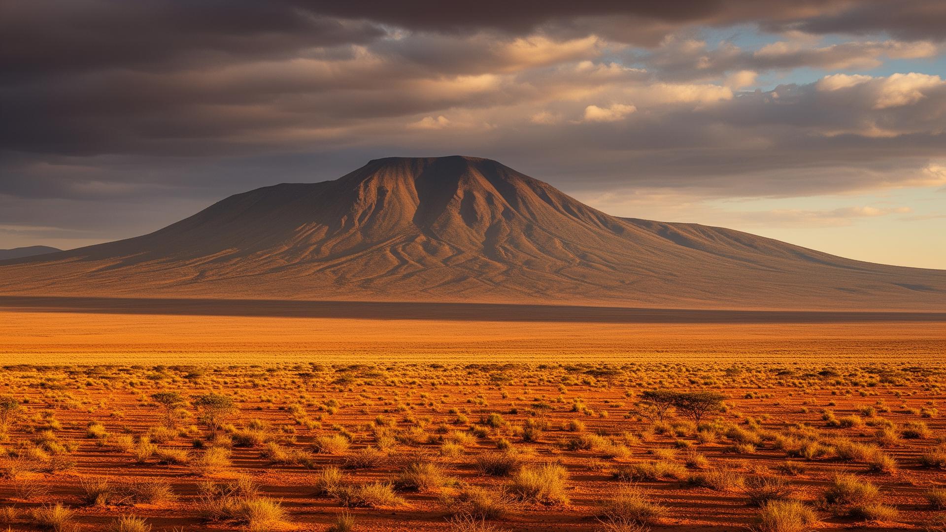 Mount Kulal rising above the arid plains of Marsabit County